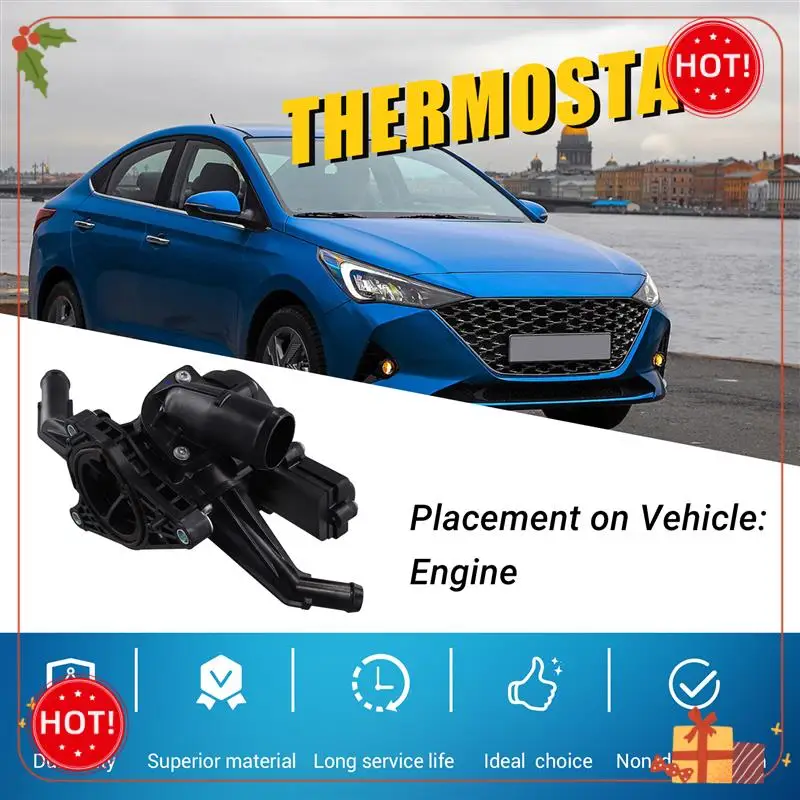 

Durable-Car Engine Coolant Thermostat 25600-2M002 For Hyundai Accent 2018-2022 256002M002