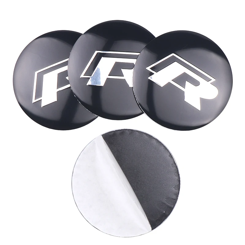 4Pcs 56/60/65mm Car Wheel Center Hub Caps Logo Sticker For Volkswagen GTI R VW Golf Polo Tiguan Jetta Touran Passat Beetle Rline