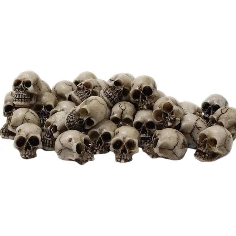 

Mini Skulls Decor Garden Flowerpot Filler Skeleton Skull Heads 20pcs Fake Human Skeleton Ornament Toy For Prank Props Craft