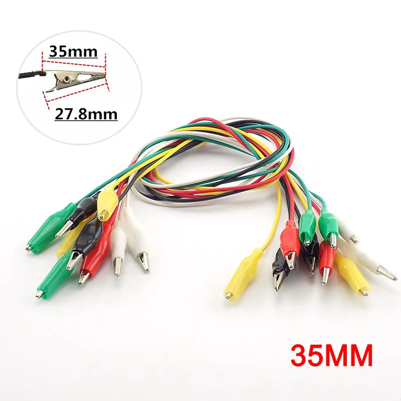 10Pcs Double-ended Crocodile Clips Alligator Clips Alligator Electrical DIY Test Leads 5 Colors Test Jumper Wire Roach Clip