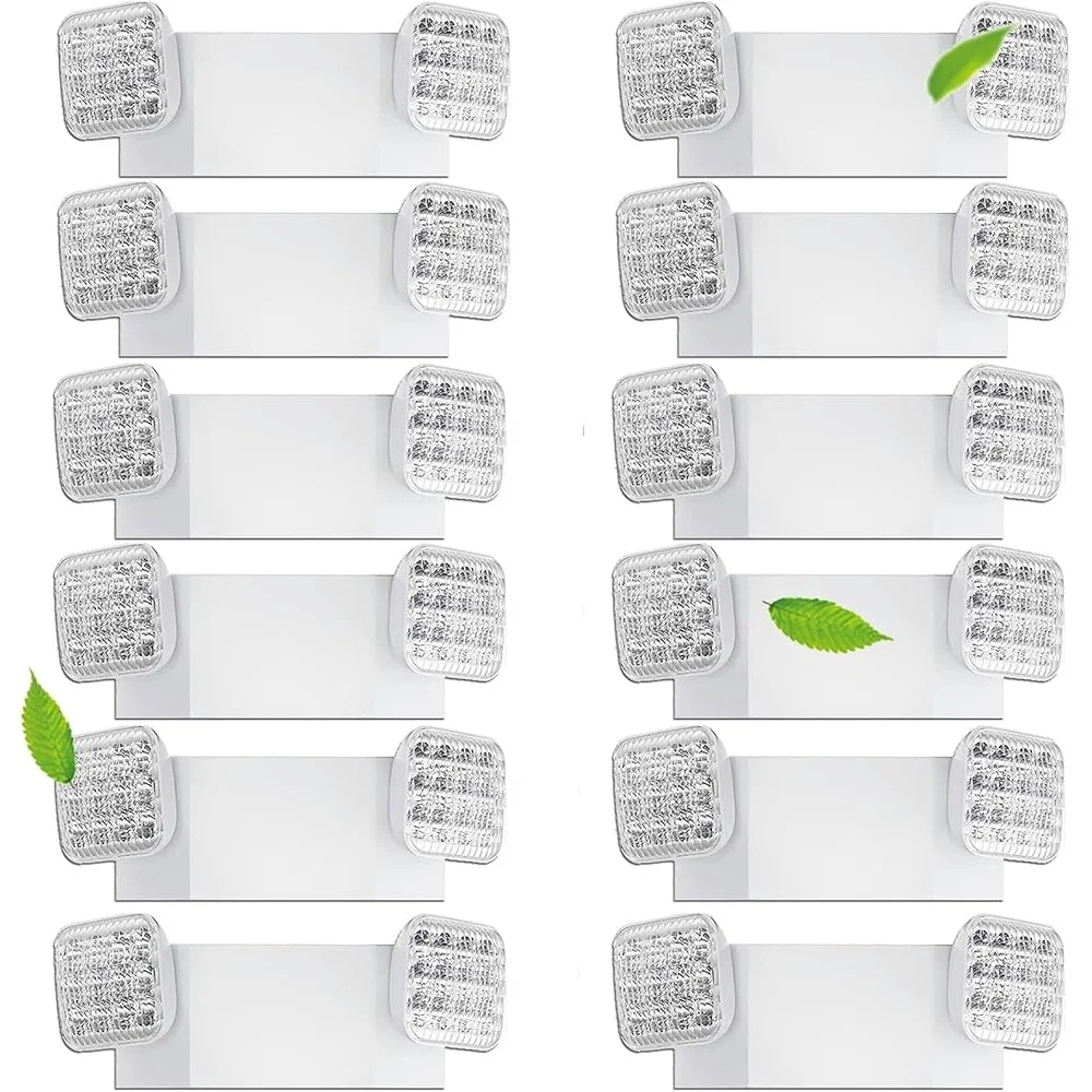 Emergency Lights Dual Head Battery Backup Commercial Exit Light Adjustable Angle Indoor Outdoor Power Failure Safe