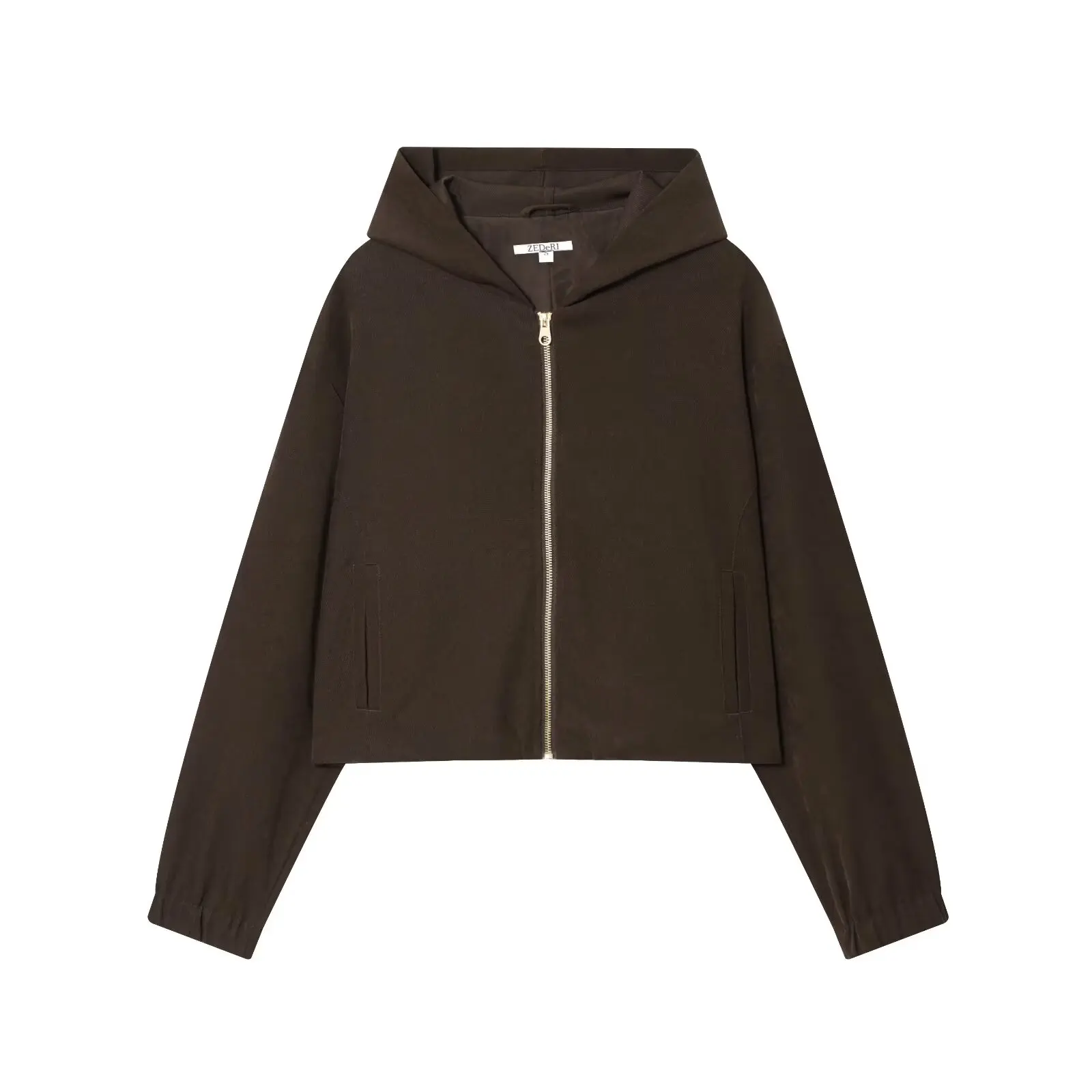 

2025 женская мода, новый цилиндр, куртка-пилот, женская куртка-пилот с капюшоном, эластичная конопляная осенняя мода, длинный рукав, карман на молнии