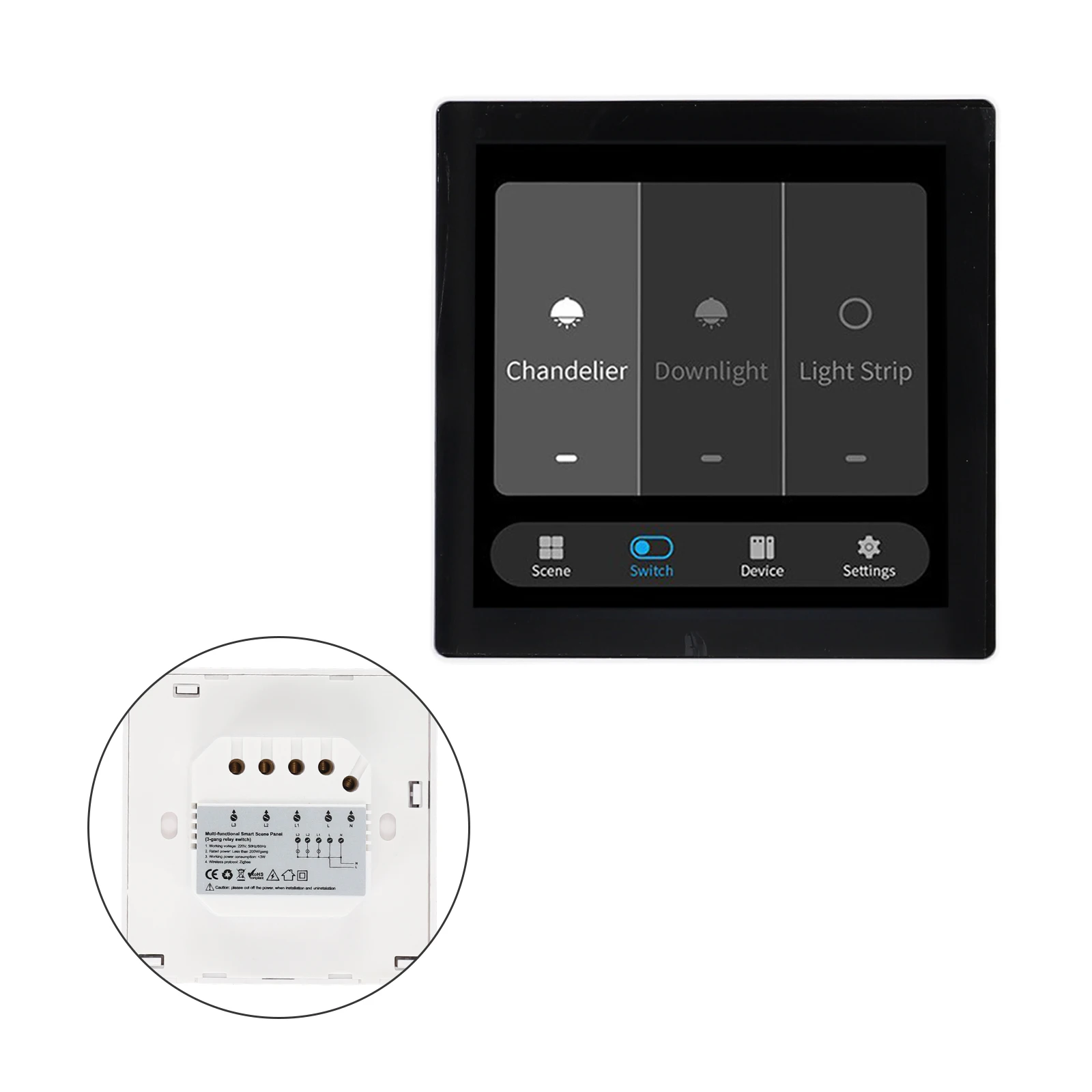For Tuya Smart Home Control Panel LCD Touch Screen 3 Gang Easy Control of Smart Devices and Scenes APP Remote Control