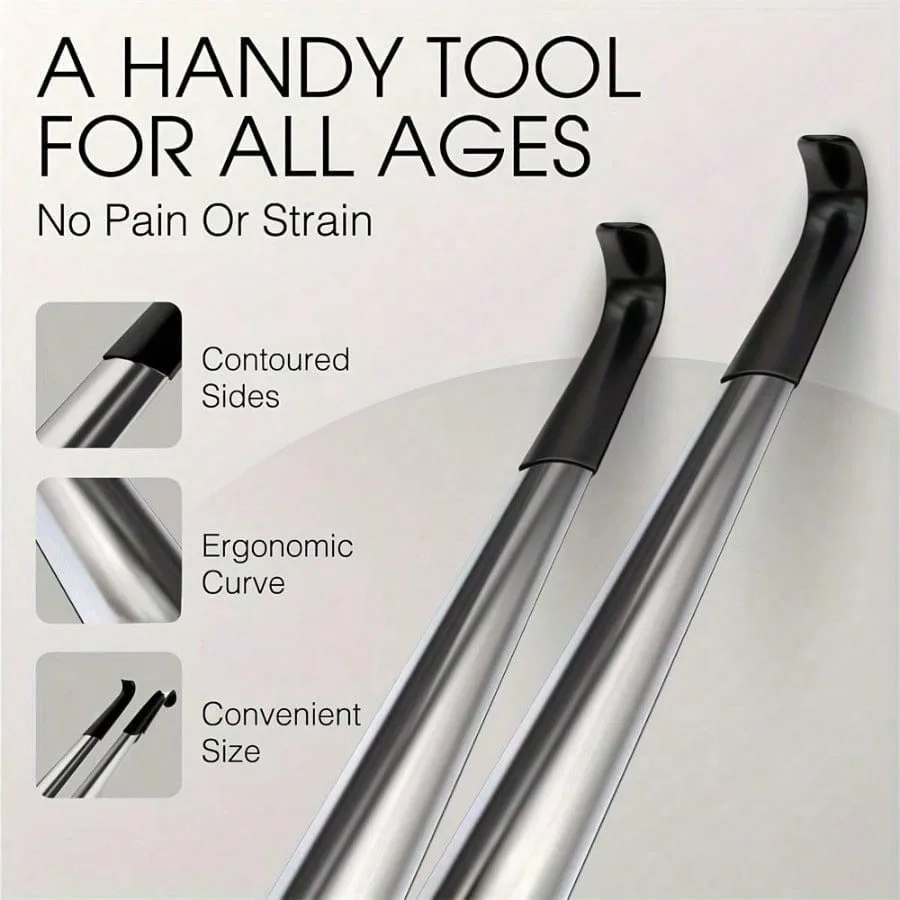 Long Handle Shoe Horn Set of 2, 13 & 16 Inch, High Quality Metal with Ergonomic Handle, Makes Putting on Shoes Effortless image 6