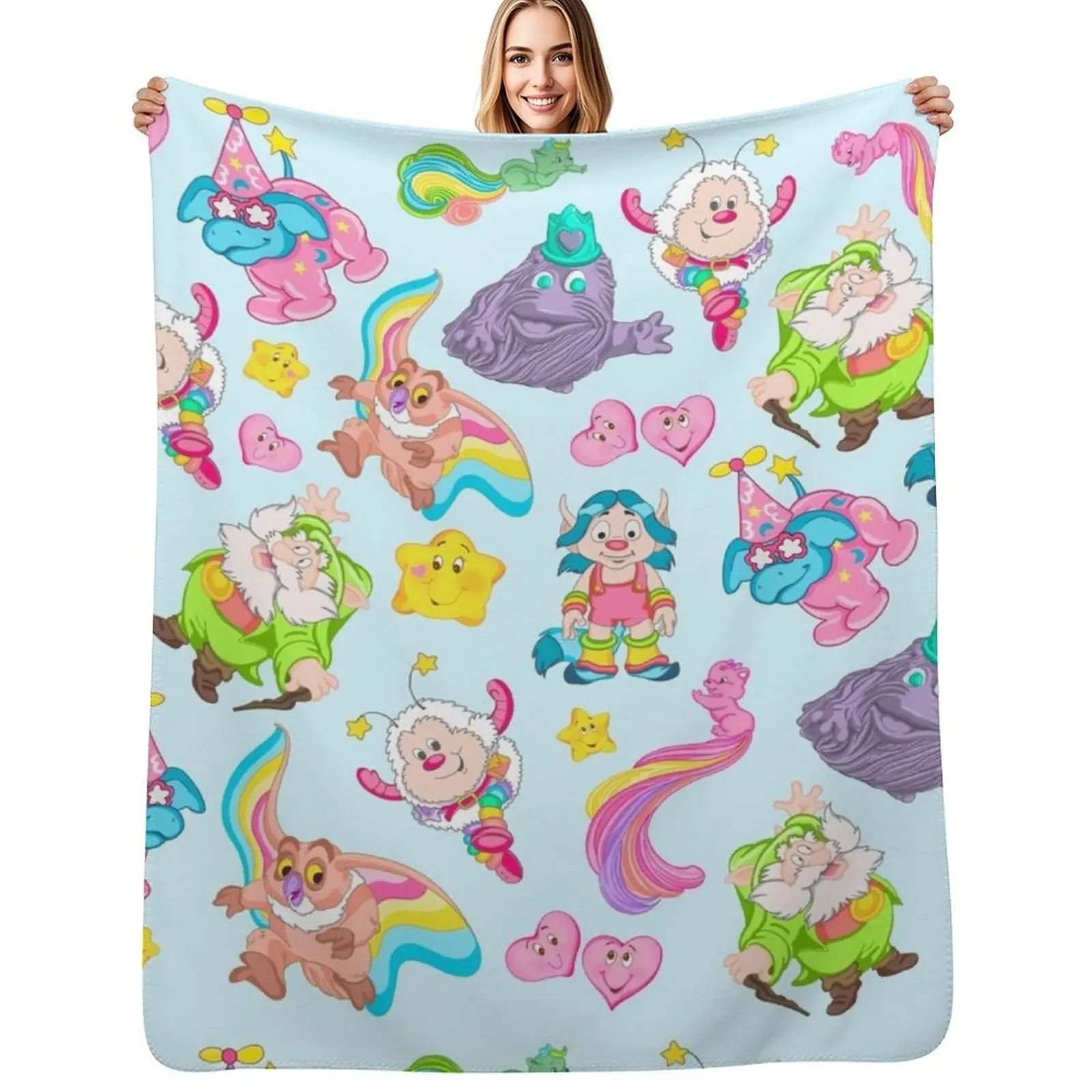

Supporting Cartoon Characters of the 80s Throw Blanket Cute manga Furry Bed covers Blankets