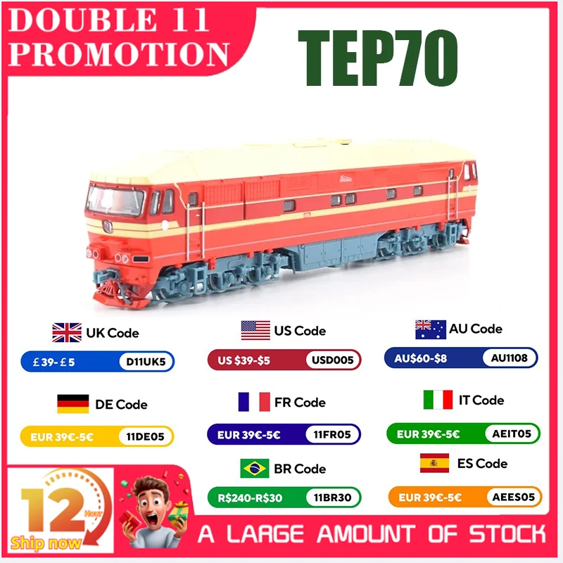 

Original USSR 1/87 Main Line Single-unit Diesel locomotive TEP70 Plastic Model Authentic Belarus Die Cast Train Model JLKN011