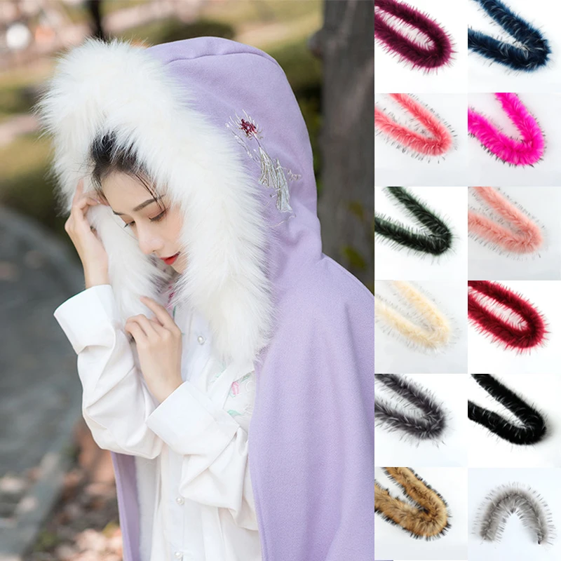 

1m Artificial Fox Fur Ribbon Tapes DIY Sewing Faux Fox Fur Furry Fluffy Trim Trimming Fabric Sweater Coat Hood Garment Crafts