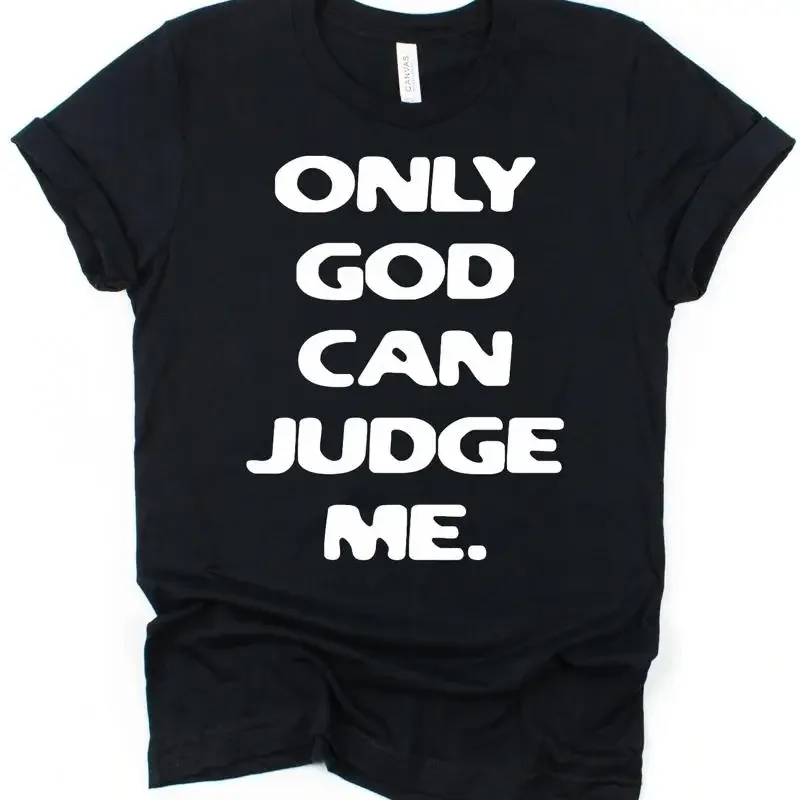 T-shirt pour hommes et adultes, en coton noir, avec Slogan de christianisme, Only God Can Judge Me