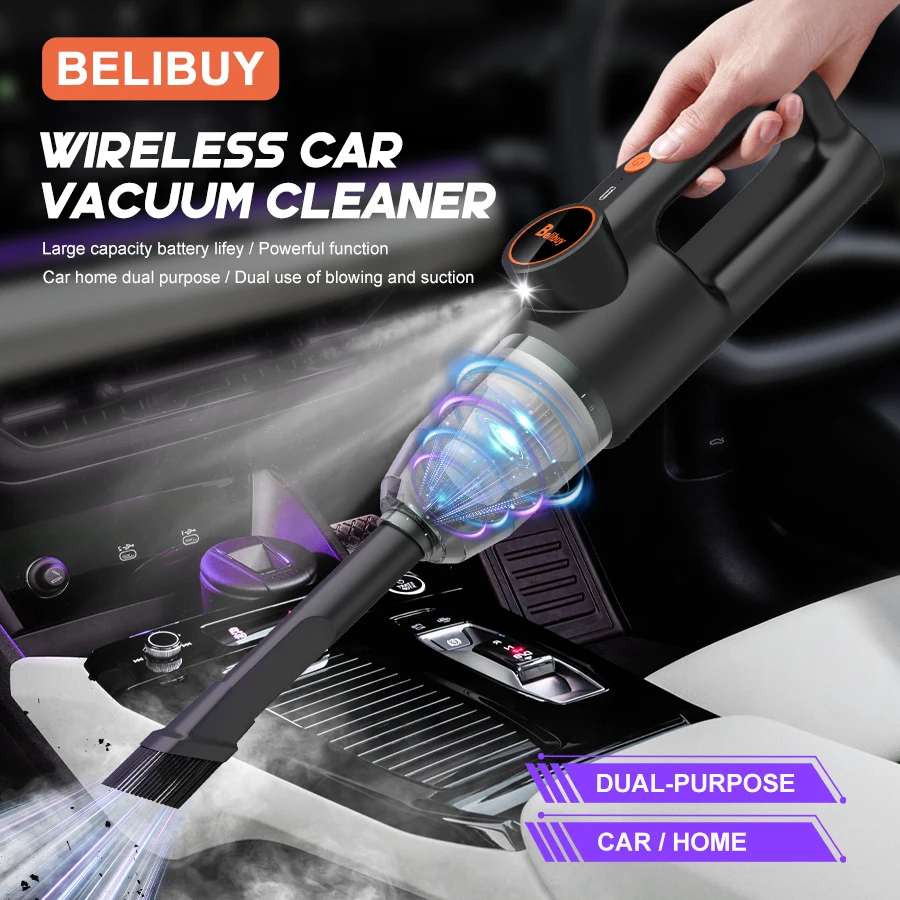 Handheld Vacuum Cleaner with Brush Head Filter Large Power LED Light No Dead Corner Universal Application for Cleaning