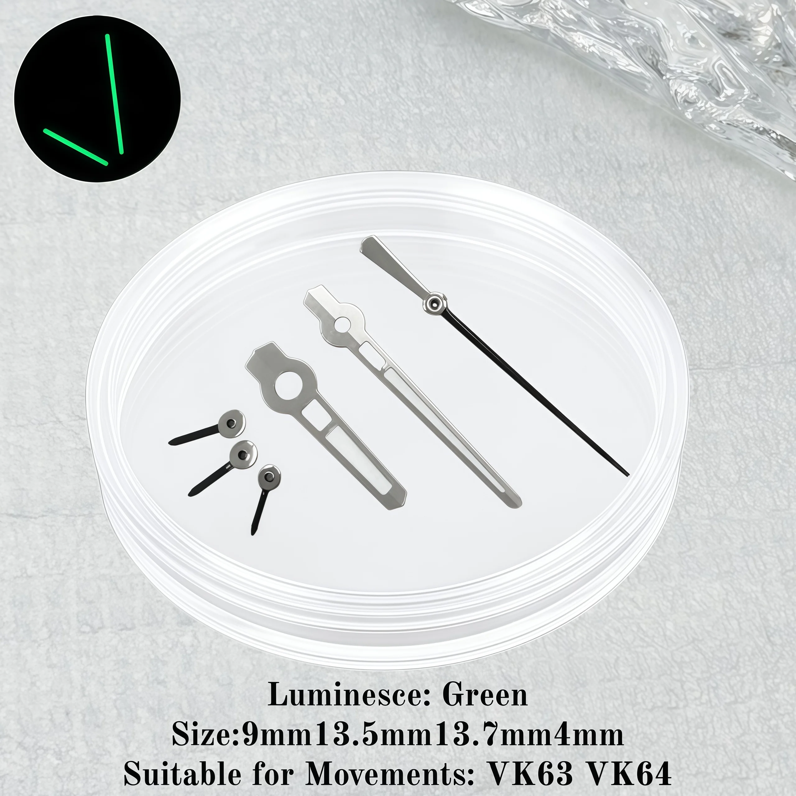 Multifunctional Watch Hands Green Luminous Hands Watch Repair Parts Compatible for Royal Oak VK63 Quartz Movement image 6