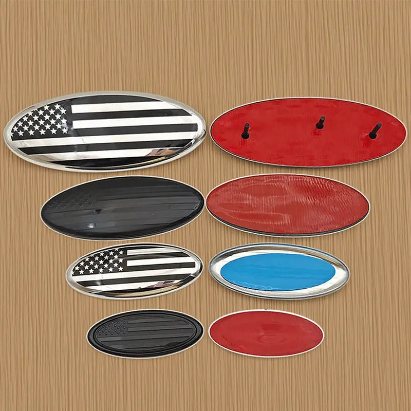 

3D ABS Car Rear Trunk Front Grille American Flag Emblem Stickers Hood Logo Badge for Ford F150 F250 Explorer EcoSport EDGE