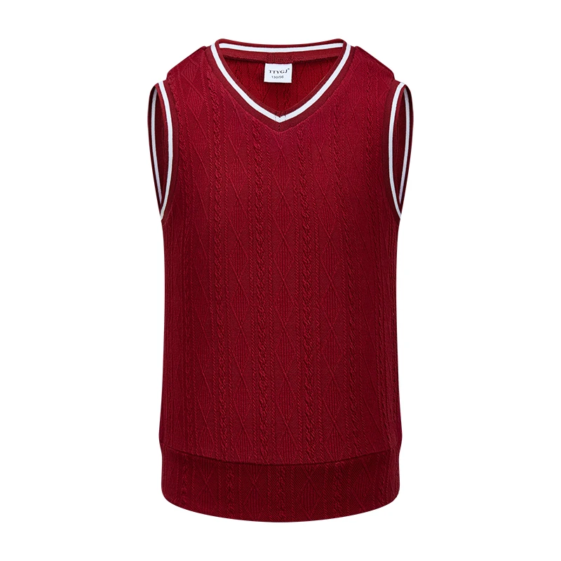 Ttygj Nieuwe Golf Jongens En Meisjes Gebreid Vest Lente Herfst Winter Academie Stijl V-Hals Japanse Trui Kleine Trui Tanktop