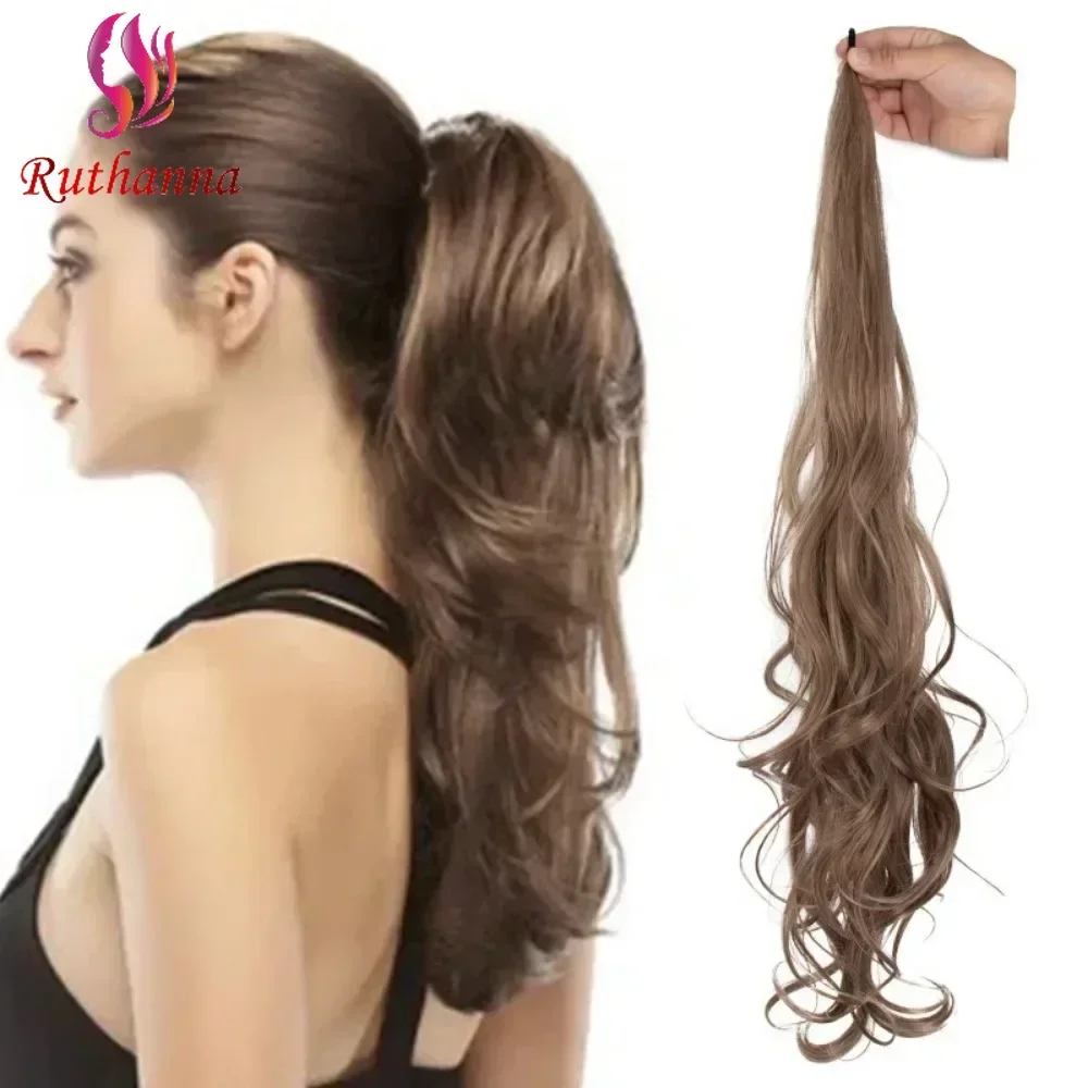 

Body Wave Ponytail Wig Synthetic Hair Wrap Around Hair Extensions For Women 32 Inch Ponytail Braid Magic Wand Ponytail Daily Use