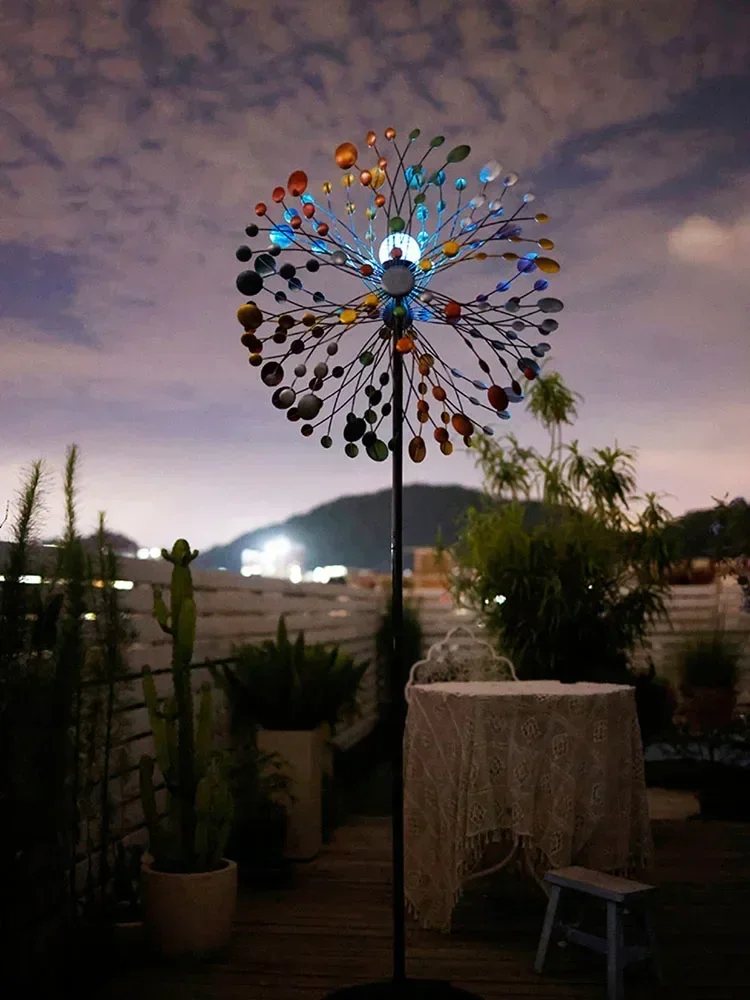 Moulin à vent solaire à LED pour jardin extérieur, moulin à vent, ornements personnalisés, décoration de jardin, éolienne, terrasse de cour