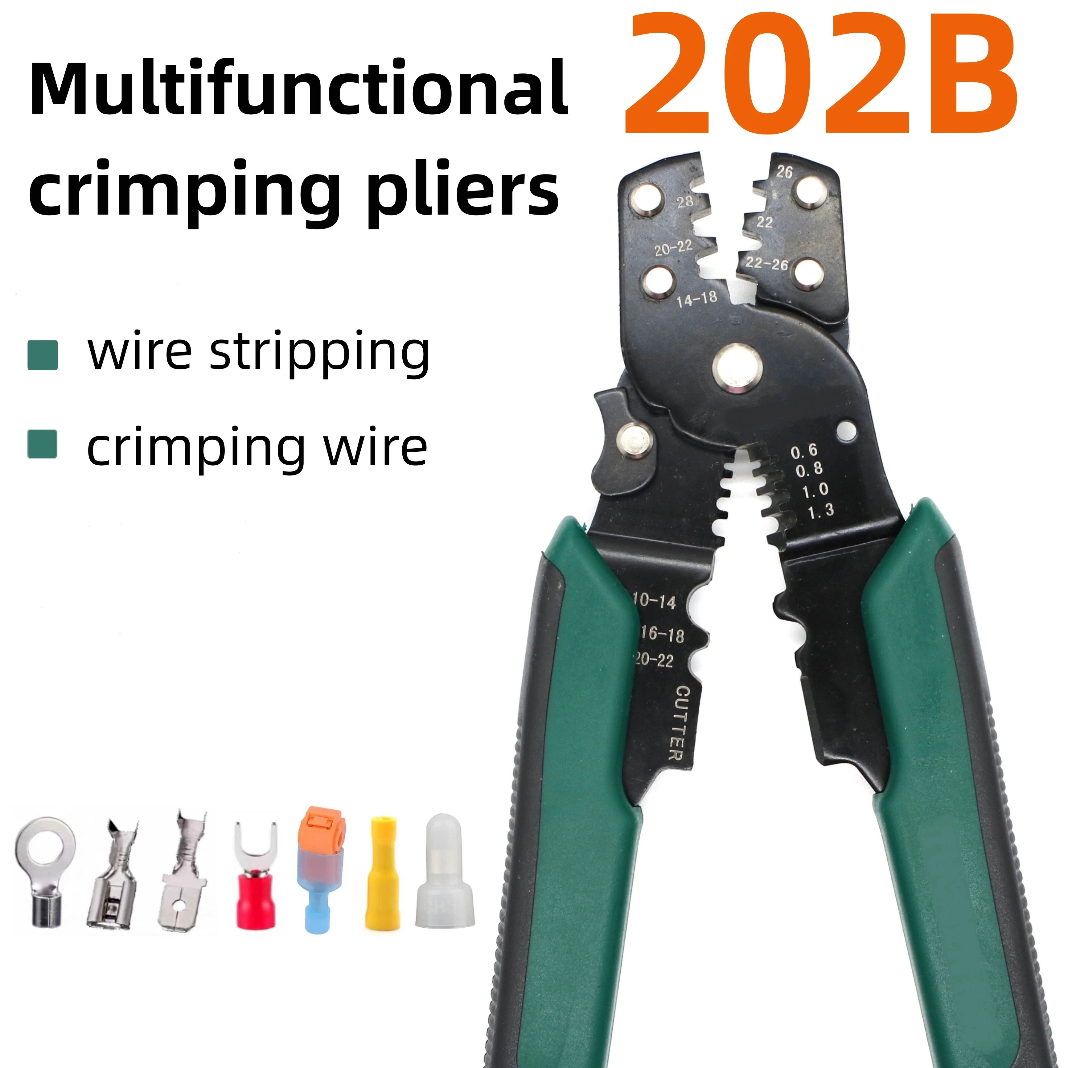 Terminal Crimping Tool，Crimping Pliers，Tubular Terminal，Butt Terminal，Multiple Terminals Wire Stripper Multi-Function Pliers