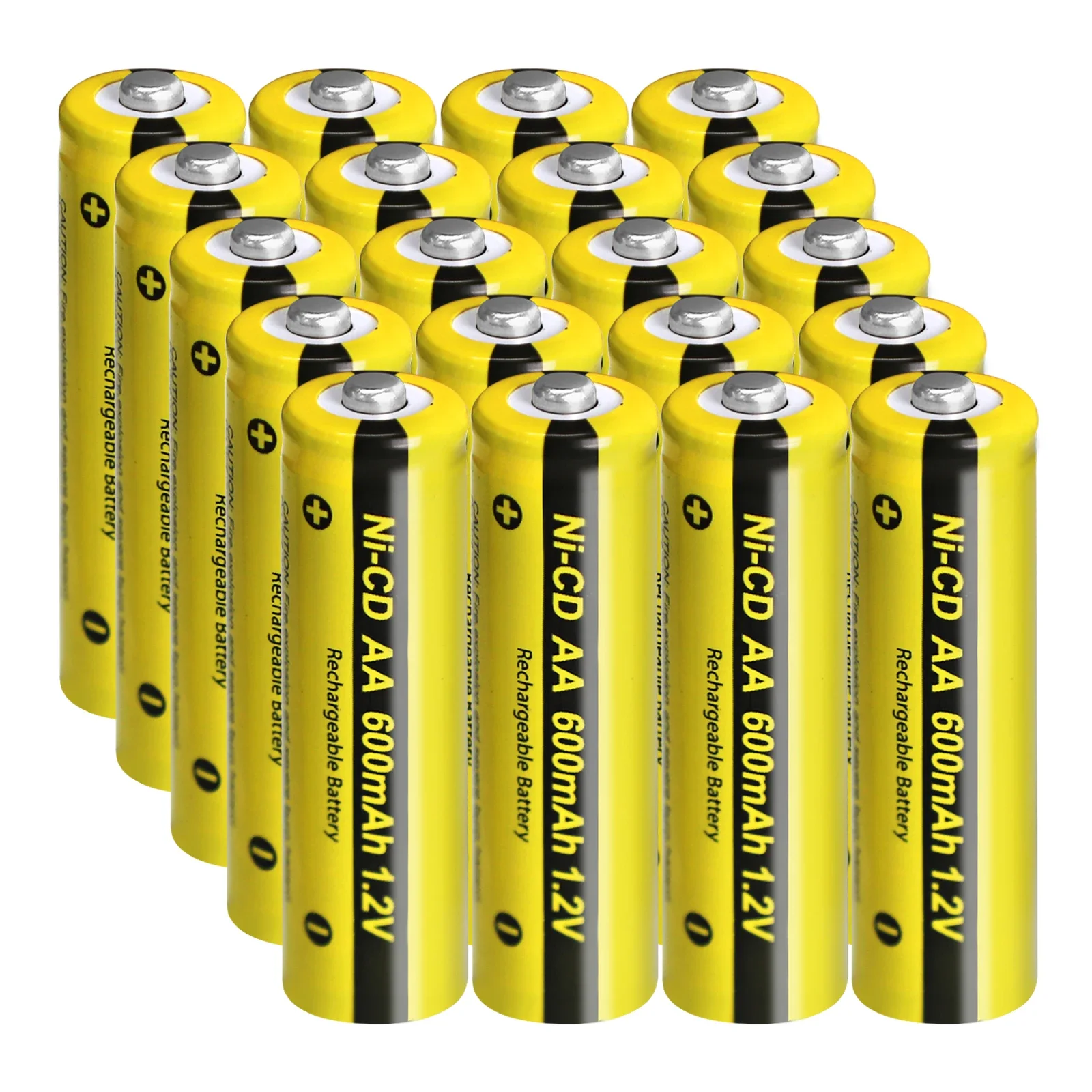 PKCELL 20Piece AA NiCd 600mAh 1.2V Rechargeable Battery Double A NICAD 600mAh 1.2Volt Rechargeable Batteries For Solar Lights