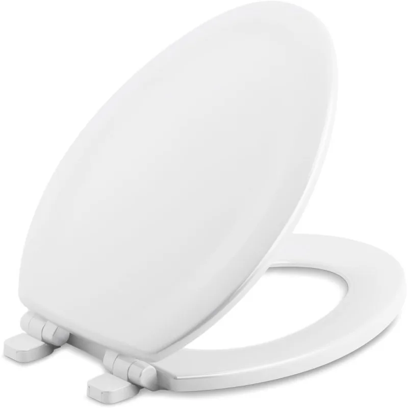 

20466-0 Stonewood Elongated Toilet Seat with Quiet-Close Lid, Molded Wood Toilet Seat, White