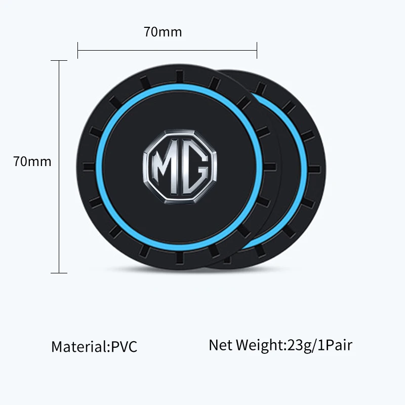 Car Cup Mat Silicone Coaster Non-Slip Waterproof Slot Pads For Morris Garages MG 3 5 6 7 HS ZS GS Hector TF GT ZR RX5 RX8 550 3