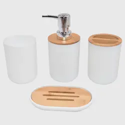 Bathroom Accessories Set and Wood Essential Set for Decoration