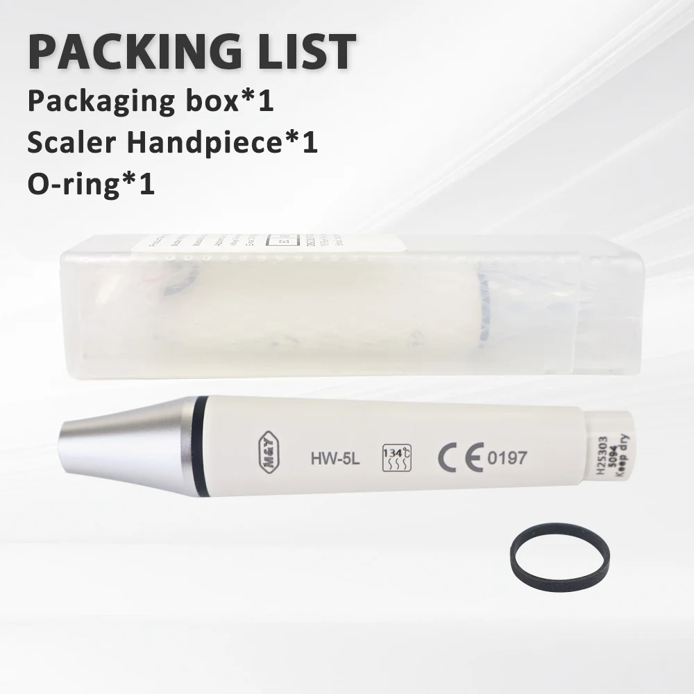 Ultrasonic Scaler Handpiece Dental Ultrasonic Piezo Scaler Handle Metal Head HW-5L With LED Fit E*S Scaling Tips