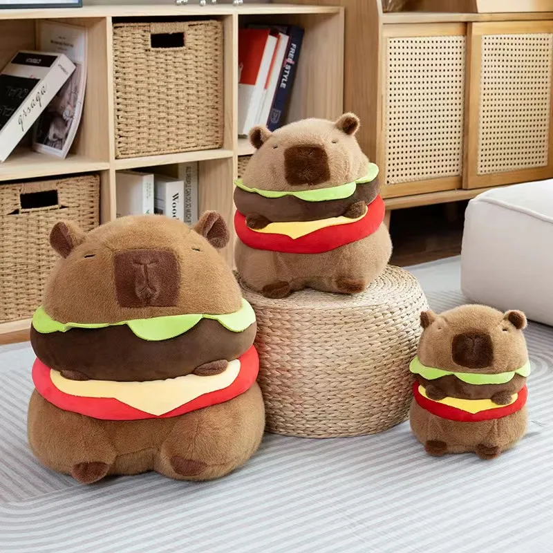 

Plush toys cute Hamburg capybara soft simulation animal dolls children's toys birthday gift Kawaii room ornaments