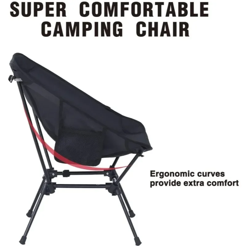 Camping Chair Compact Backpacking Folding Chair with Side Pockets Portable Chair Lightweight Heavy Duty for Hiking & Beach