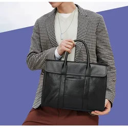 Ultra High Quality Briefcase Large Capacity Computer Bag Cowhide Men's Vintage Genuine Leather Business Document Case Handbags