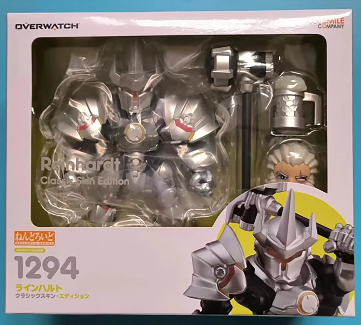 Original Overwatch # 1294 Reinhardt Wilhelm Classic Skin Edition Anime Character Model Collecile Action Toy 10CM Decoration Shop