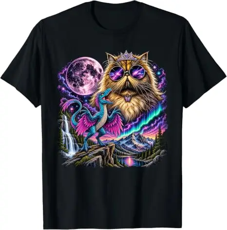Das ist eine Skandalöse Sache Lustiges Prinzessinnen-Katzen-Dinosaurier-Donut-Meme-T-Shirt Y2k Katzenliebhaber Neuheitsgeschenk Niedliches Kätzchen-Grafik-Bekleidungs-T-Shirt – Detail 7