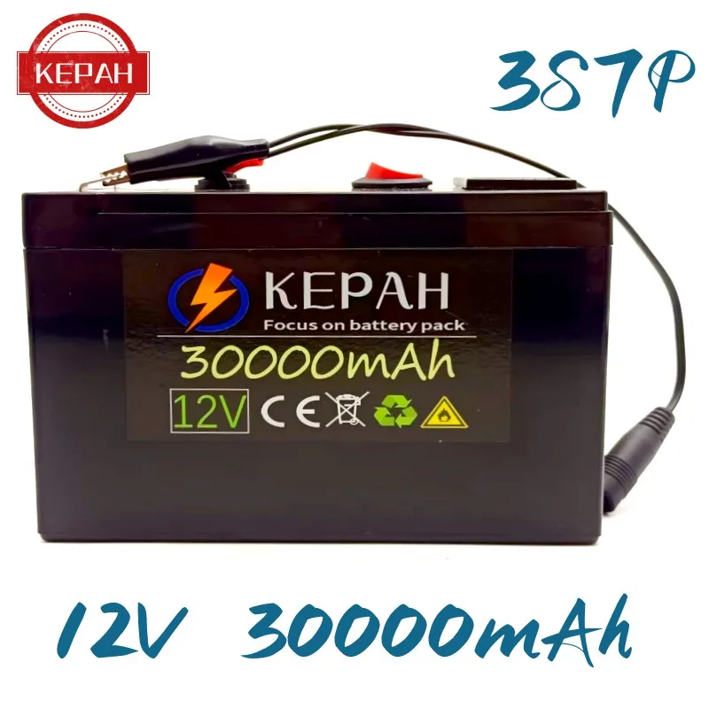 Powerbattery18650 12V 3S7P Lithium Battery Pack+12.6V3A Charger,Built-in 22Ah High Current BMS,Used for Spraying Equipment,Etc