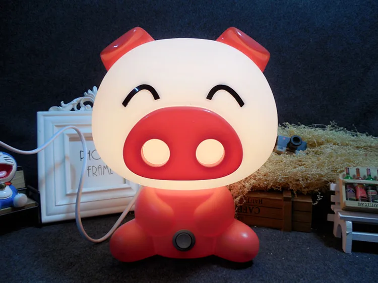 Kawaii Cartoon Anime Tisch lampe niedlichen Paar Schwein Schlafzimmer Nachttisch Nachtlicht Nachttisch dekorative Lampe für Kinderzimmer Kinder