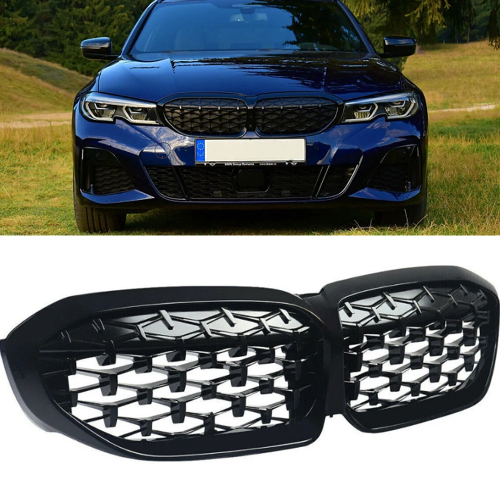 Car Grilles Diamond Style Front Kidney Grille 51138072085 Replaces Compatible For BMW3 Series G20 Sedan G21 Touring