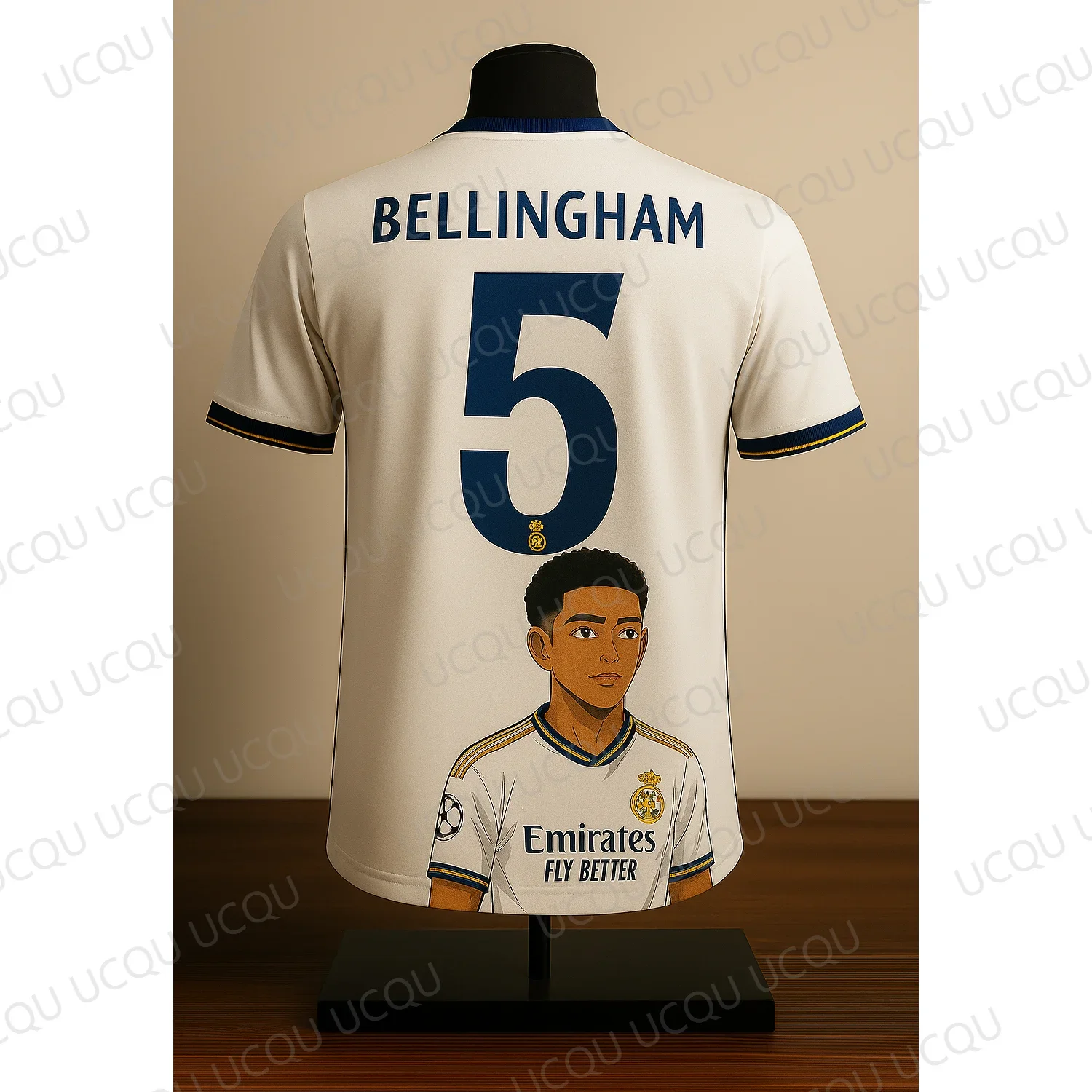 

2025 3D Breathable Oversized Fanwear BELLINGHAM #5 Cartoon Portrait Football Tee – Anime Style Special Design Soccer Shirt