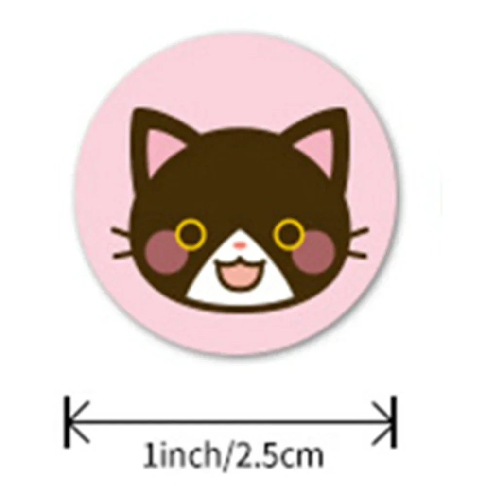 Lovely Cat Stickers 1inch 50-500pcs for School Reward Stickers Classroom Decoration Encouragement Sticker for Student Teacher