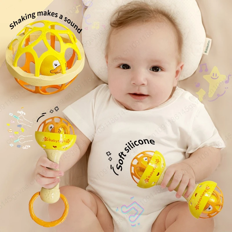 Chocalhos para bebês de 0 a 12 meses, brinquedos educativos para bebês, conjunto giratório sensorial, presente educacional para recém-nascidos, meninos e meninas