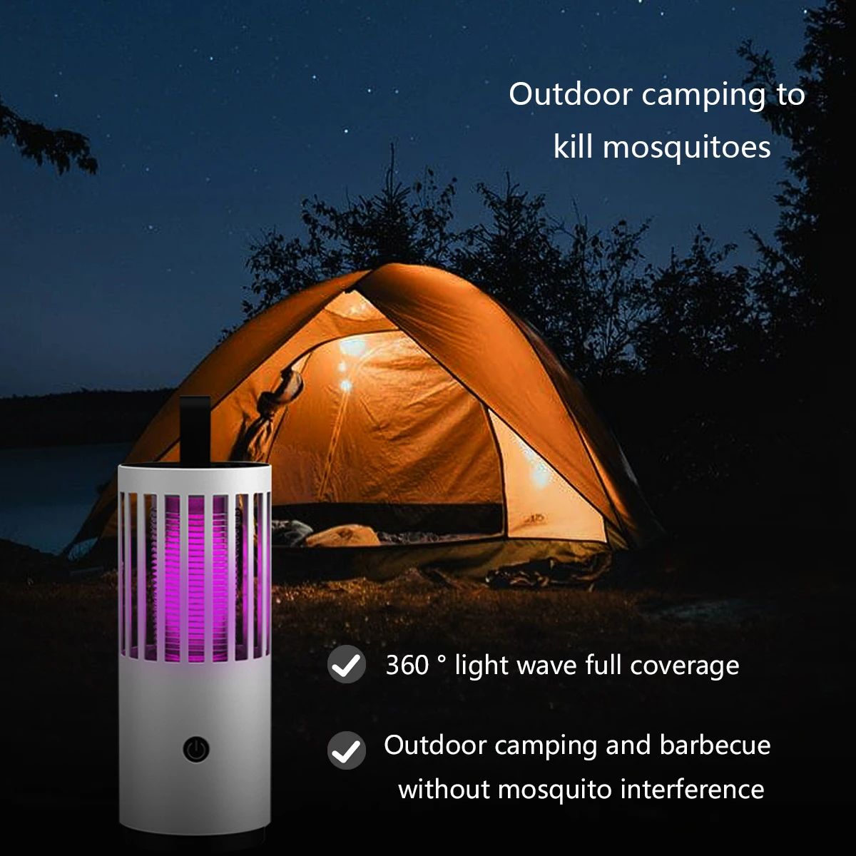 3 MODES Indoor Outdoor Latest Version Rechargeable Strong Electric Shock Mosquito Killer Lamp