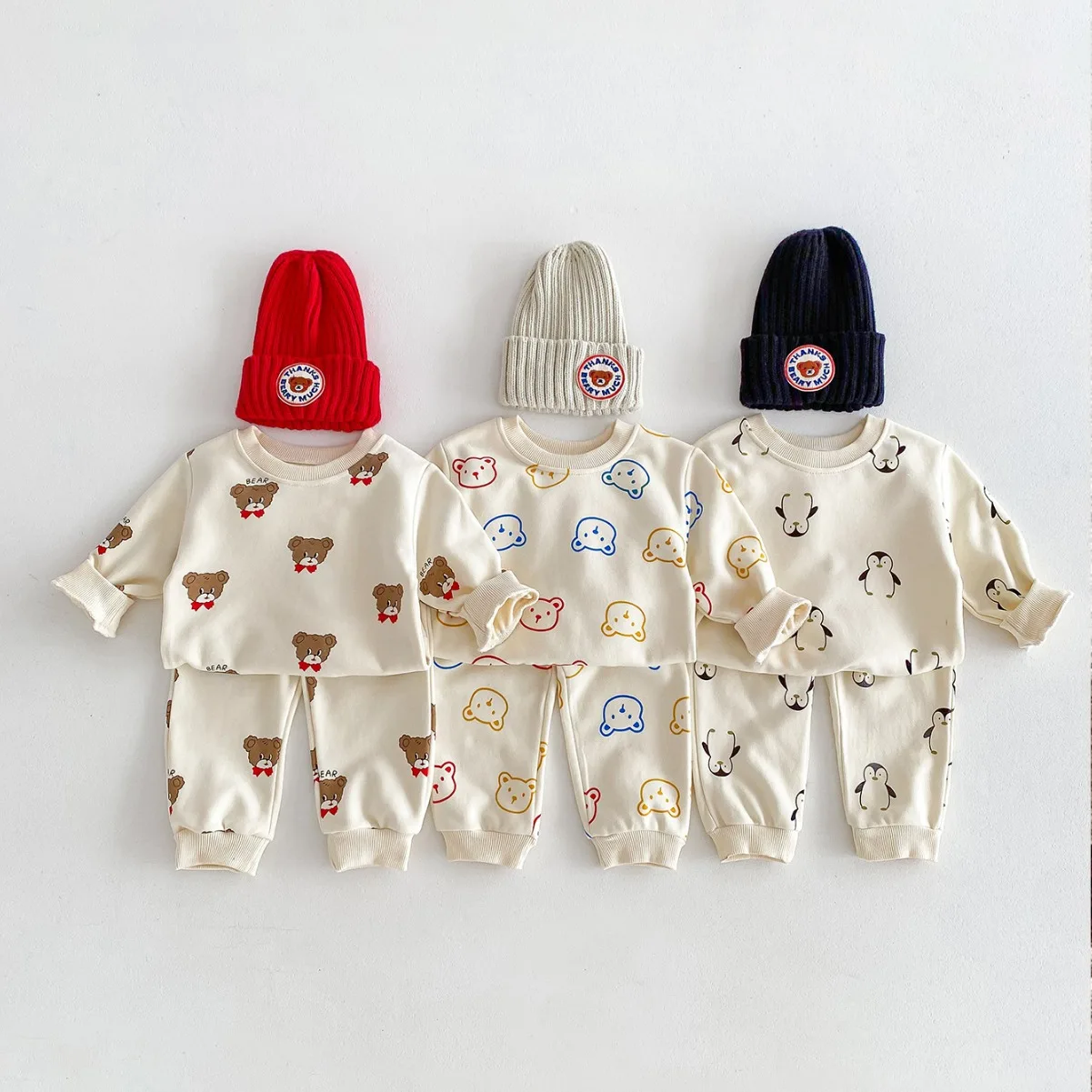 

Korean Baby Clothing Set 2024 Spring and Autumn New Boy's Leisure Suit Cartoon Sweater +Pants Two-piece Suit.