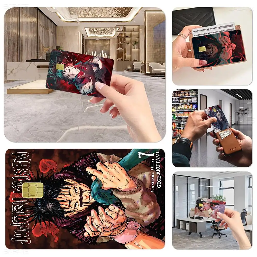 Popular Anime J-jujutsu K-kaisen Game Anime Sticker Film Skin Cover Case For Small Large No Chip Debit Credit Card Front Side