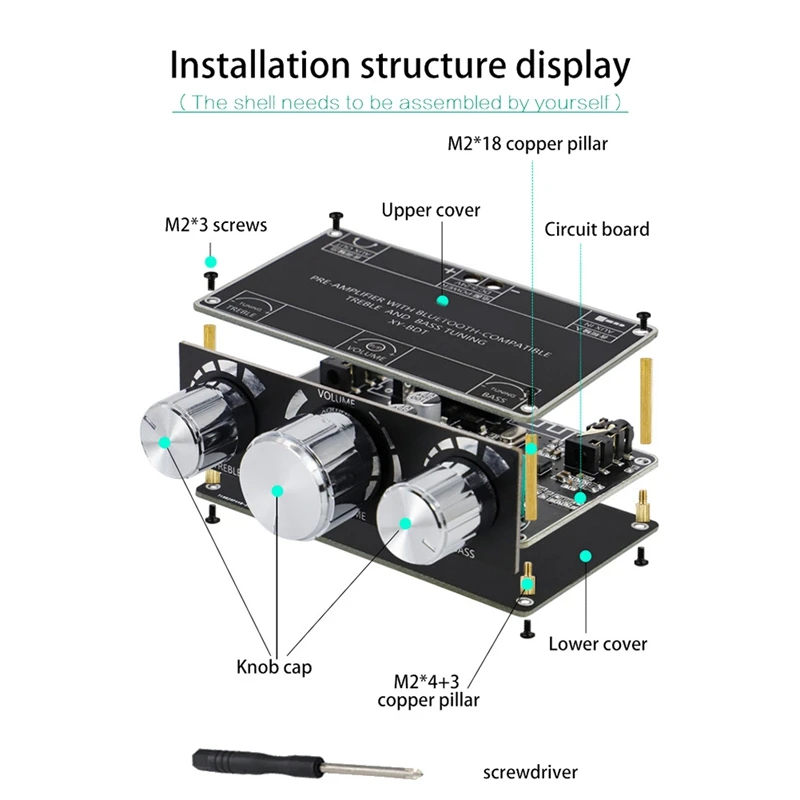 أفضل العروض XY-BDT بلوتوث 5.1 فك مجلس اثنين من قناة ستيريو عالية منخفضة لهجة الجبهة المرحلة وحدة AUX مكبر كهربائي المتكلم Aud