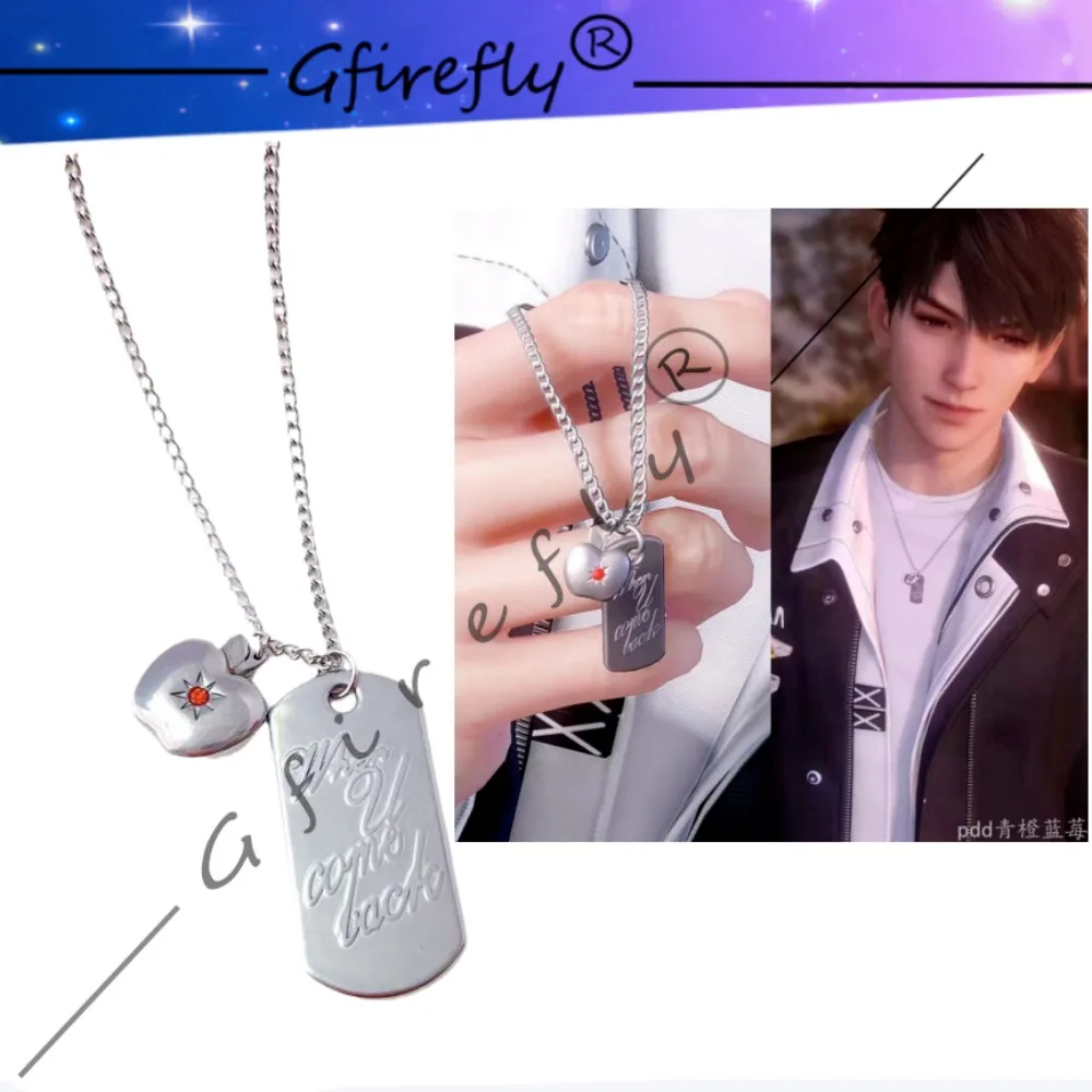 

Love and Deepspace Caleb Cosplay Costume The Same Silver Apple Necklace As Game Peripheral Accessories Fashion