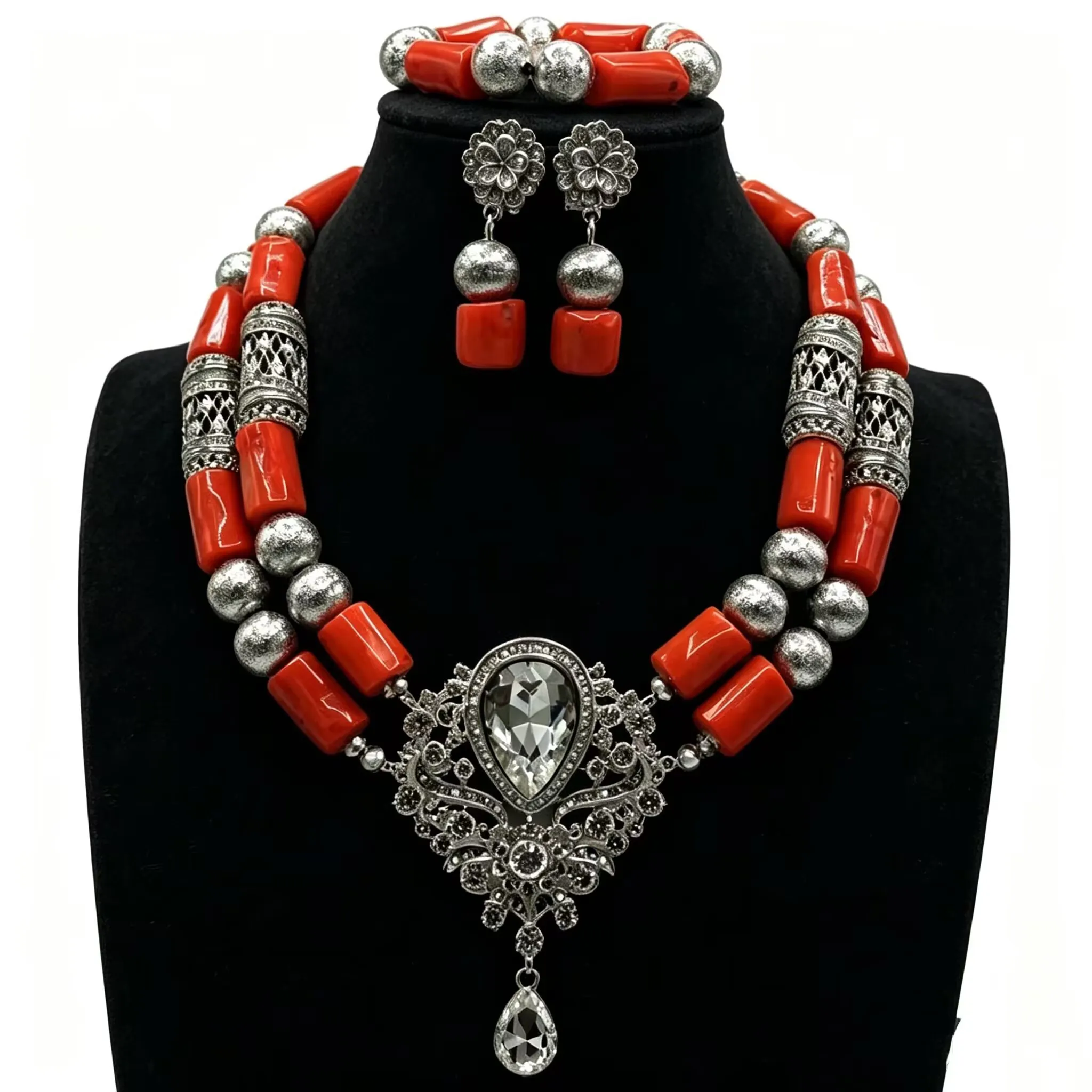 set-di-gioielli-artigianali-con-perle-di-corallo-regalo-etnico-africano-per-matrimoni