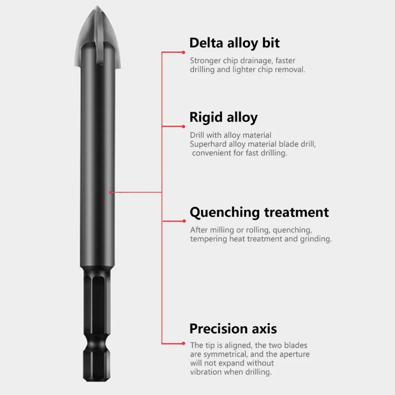 K1KA 6pcs Ceramic & Glass Hole Cutter Set Masonry Drill Bit Plastic Porcelain Ceramic