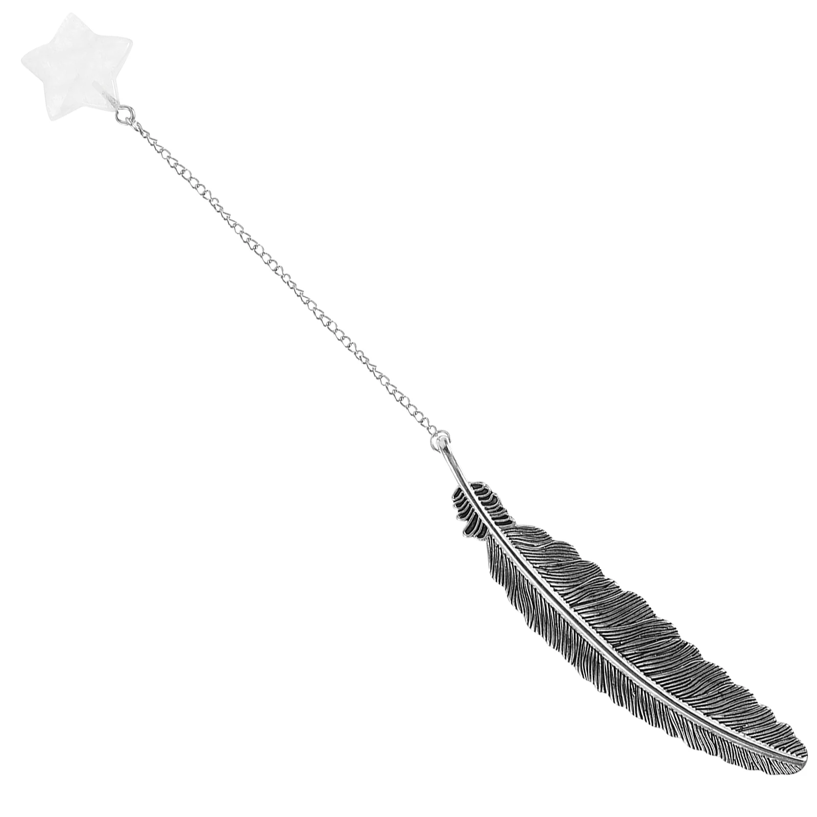 

Crystal Bookmark White Metal Pendant Bookmarks Unique Decorative Reading Accessories Gifts Plume Shape Student Supplies