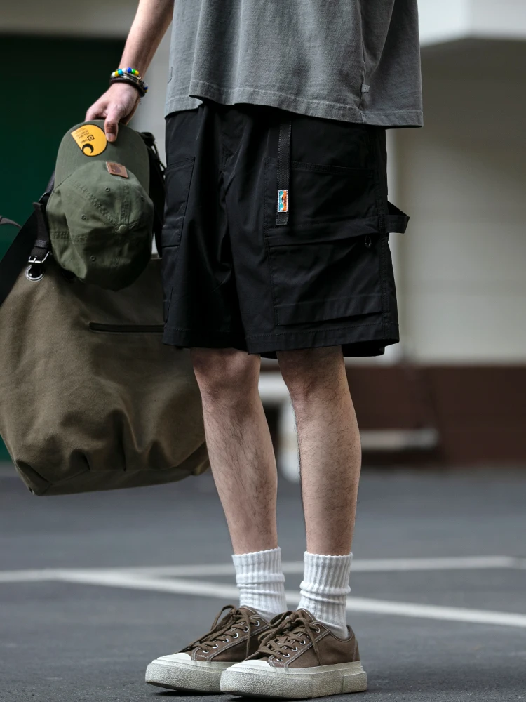 

Lightweight Breathable Men's Workwear orts Summer Qui Dry Multi-ket Five-Part Pants Sli Casual Trousers Polyester ...