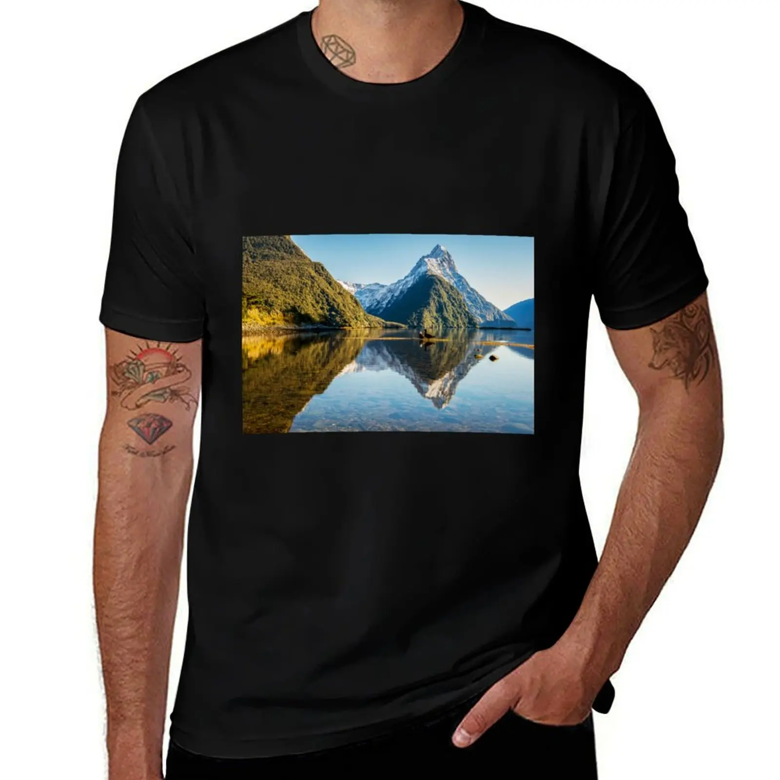 

Milford Sound New Zealand T-Shirt plus sizes graphics plain anime men clothing