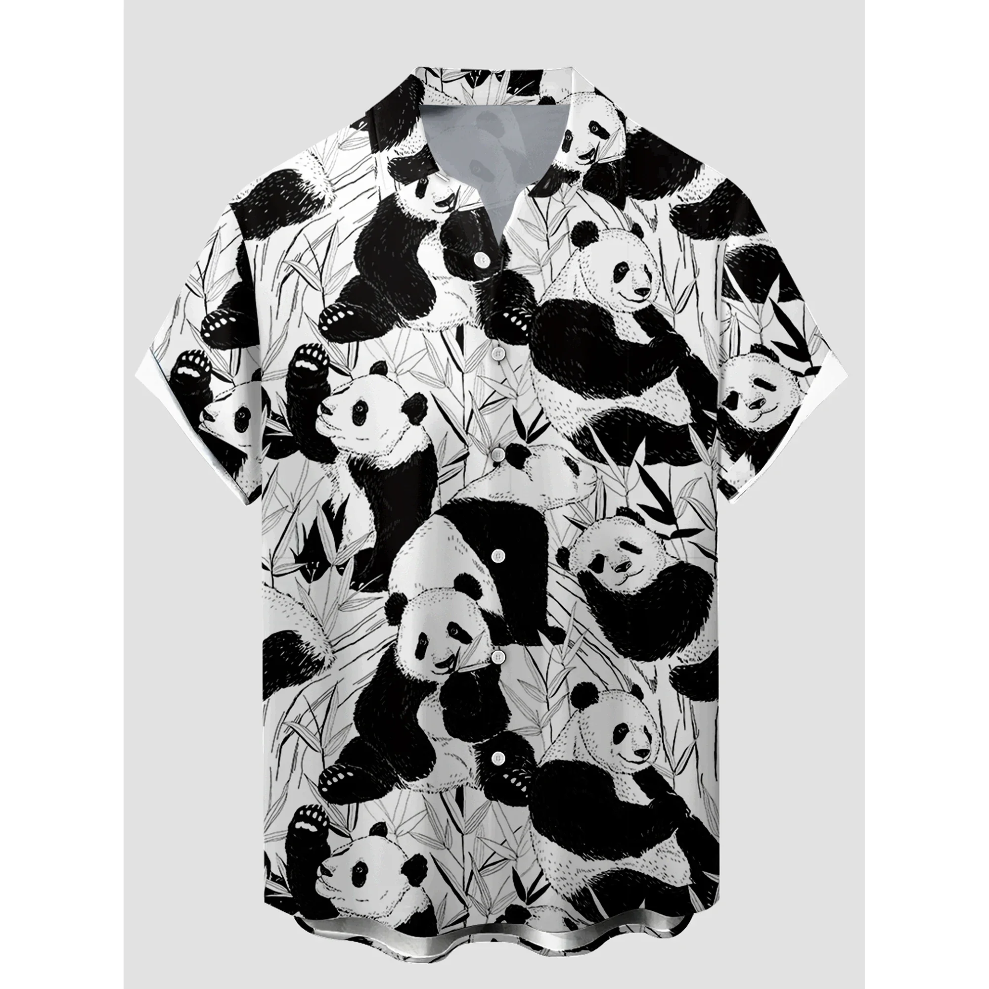 

Summer Panda 3D Print Hawaiian Beach Shirts Men Women Casual Fashion Streetwear Oversized Short Sleeve Shirt Blouse Man Clothing