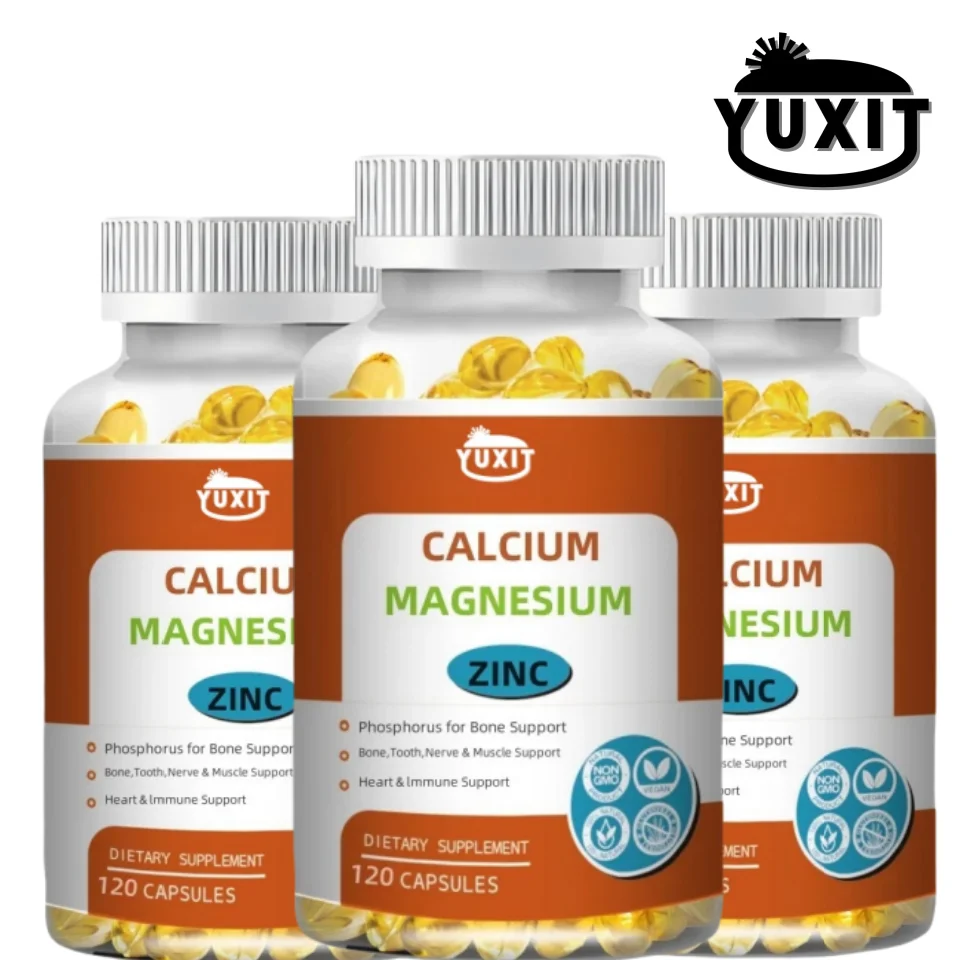 3-IN-1 Calcium Magnesium&Zinc Capsule Vitamin D3 Bones&Teeth Daily Easily Absorbed Minerals Supplement Dietary Fitness