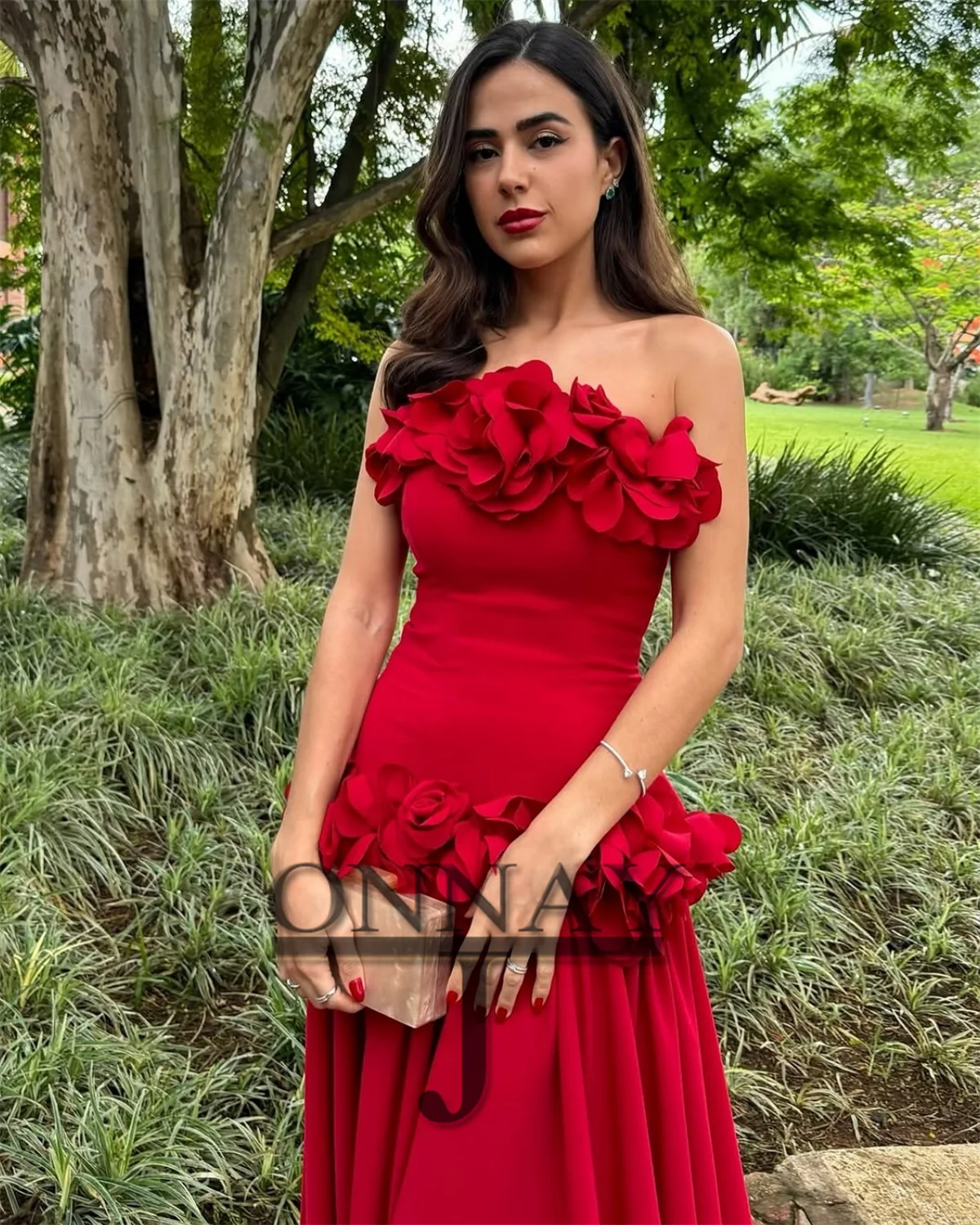 

Customized 3D Flowers Prom Dresses Long for Women Saudi Arabric Gala Bespoke Ceremony Gown Vestidos De Fiesta Wholesale Plus
