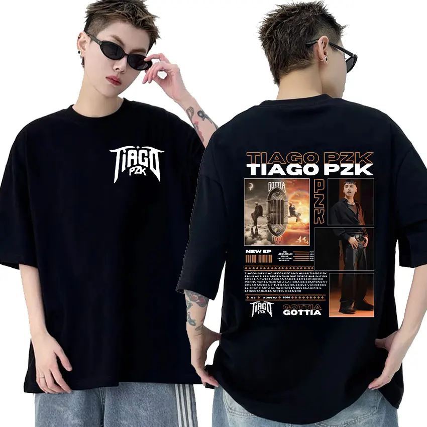 Rapper TIAGO PZK Tour 2024 Graphic Tee Shirt Men's Women Vintage Fashion Streetwear T-shirt Hip Hop Cotton Short Sleeve T Shirts