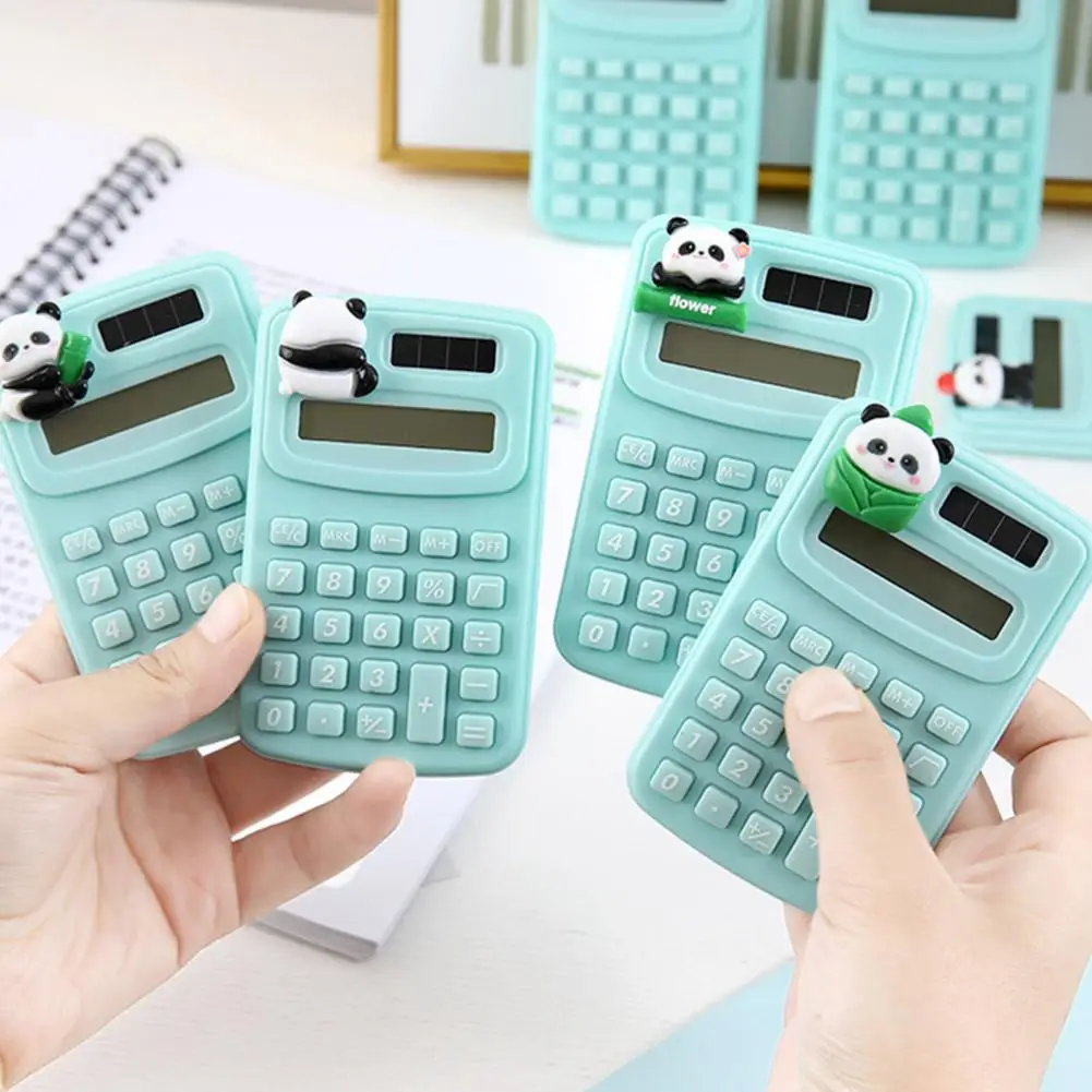 Panda Design Calculator Cartoon Panda Calculator Mini Portable Panda Calculator with Cute Design Plastic Rubber for Office
